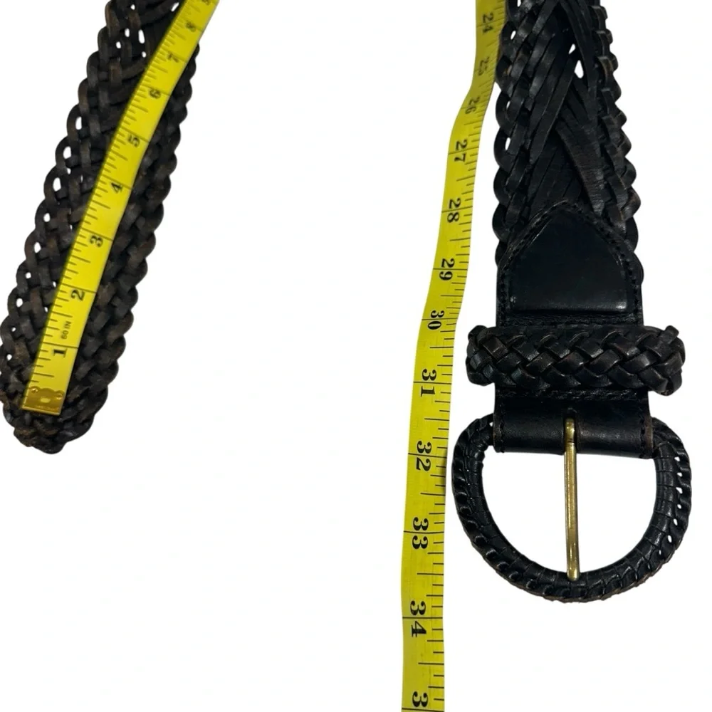 One World Brown Woven‎ Leather Bohemian Belt, S